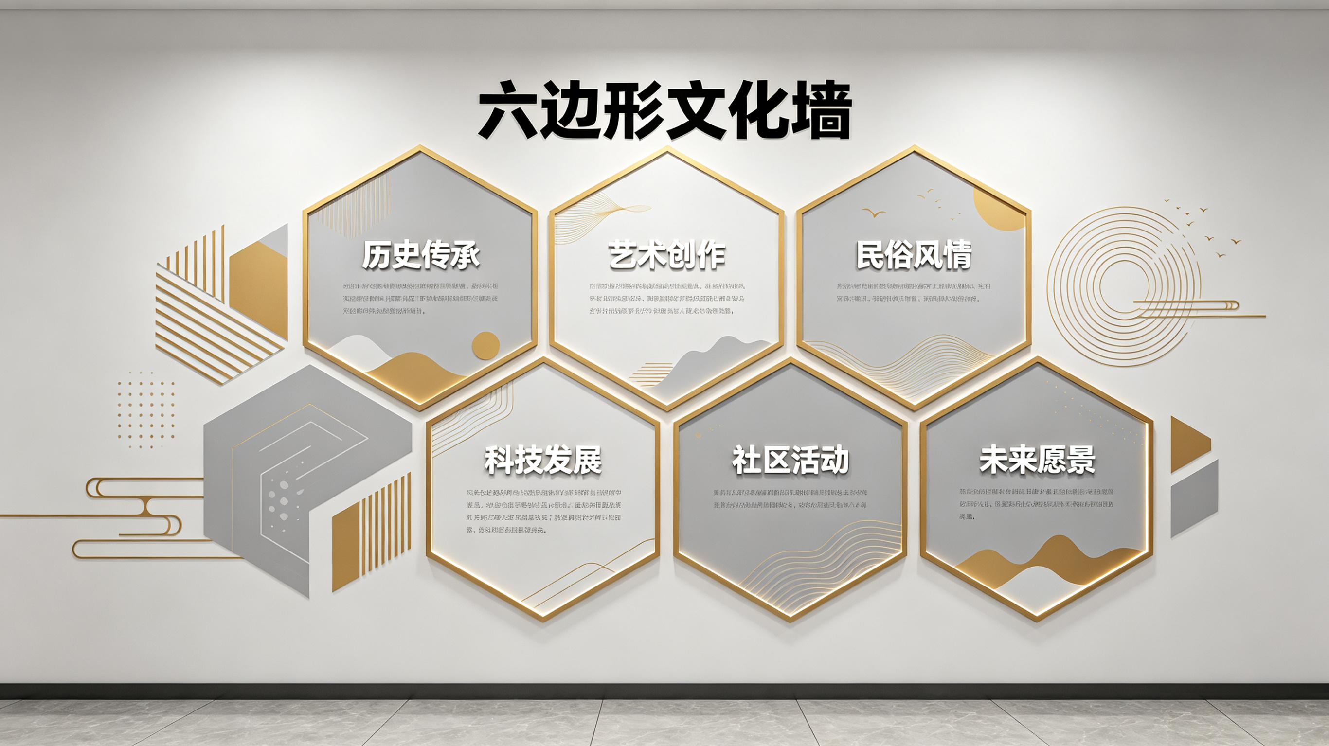 漳州企业文化墙 | 六边形信息美学